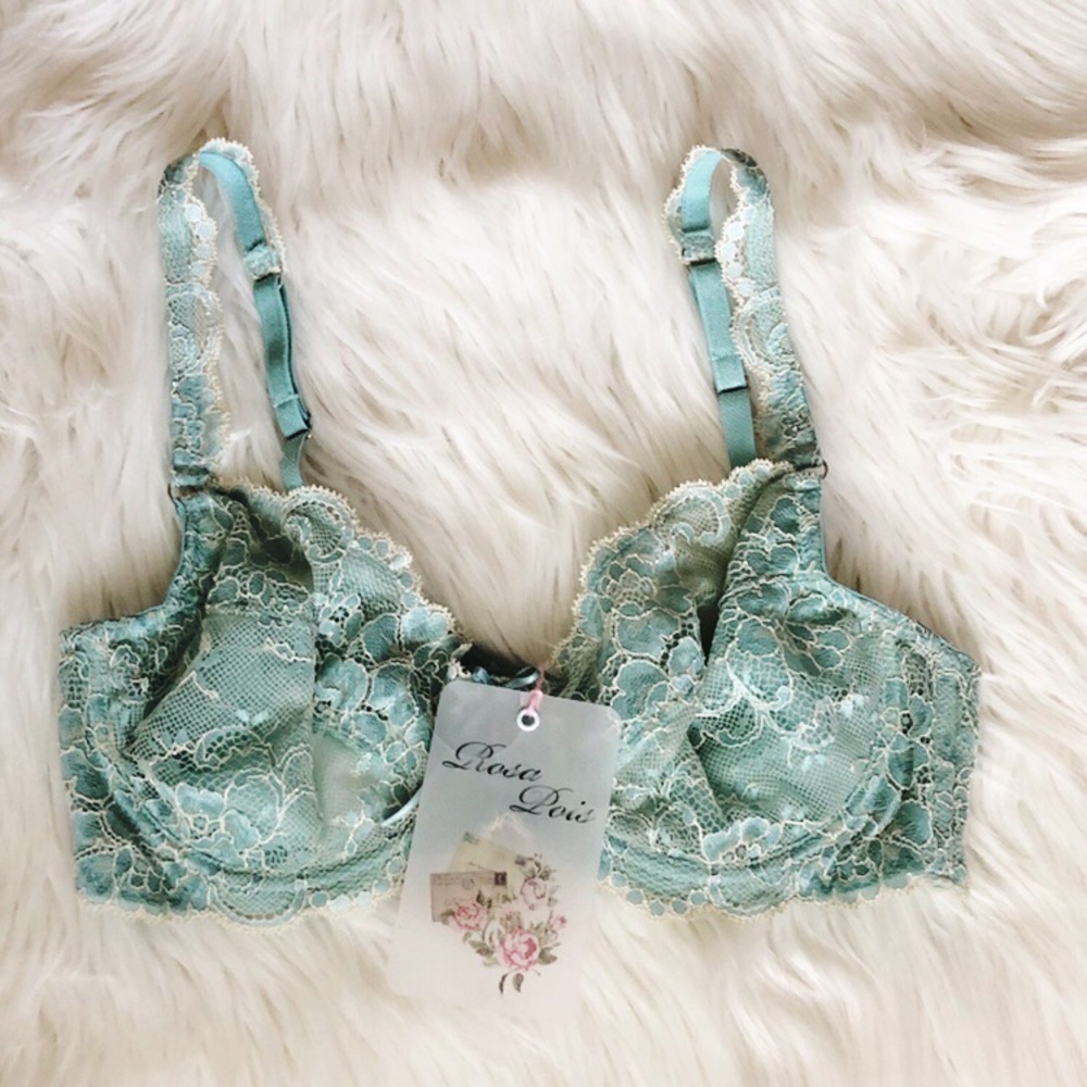 ⭑Rosa Pois Mint Bra